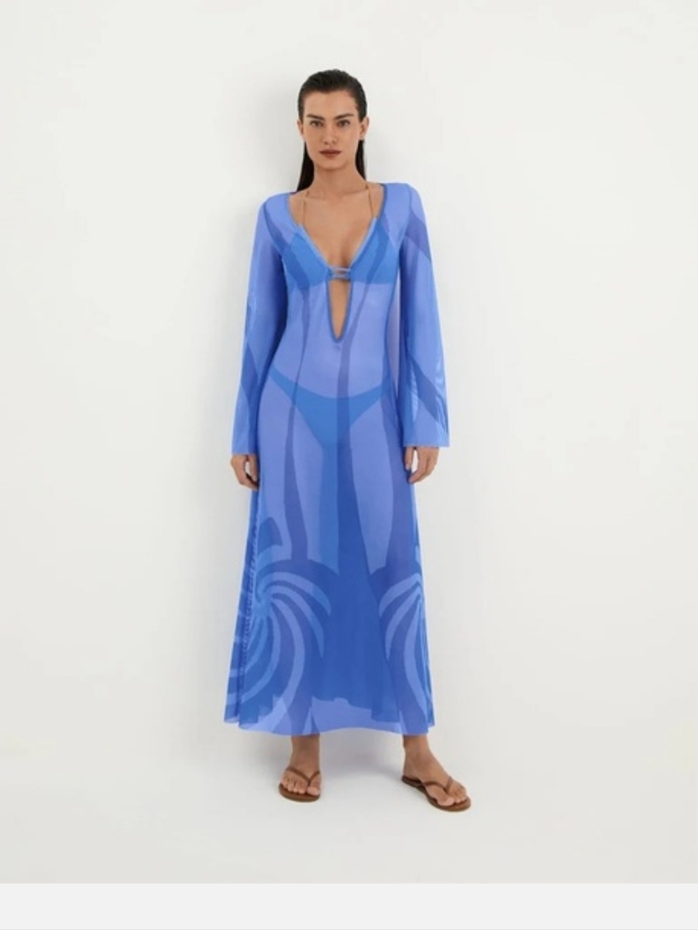 Caroline Constas Light Blue Swim Coverup